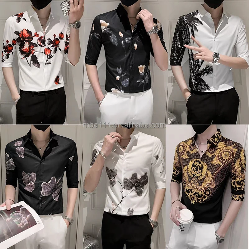 New Fashion Luxury Summer Man Shirt Wholesale Printed Brand Designer Casual Shirts