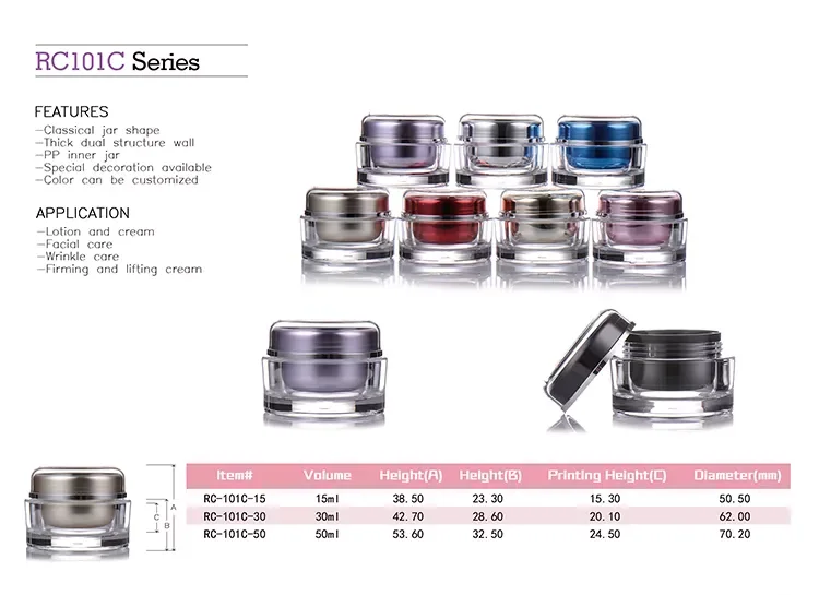 In stock Eye Cream Cosmetics Jar 50 ml Round White Acrylic Jars for face cream 15g 30g 50g