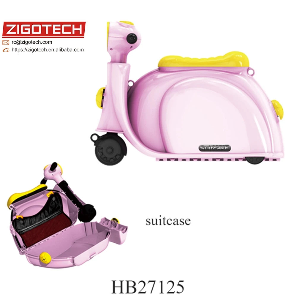 
Multi function kids plastic ride on suitcase car with wheel motorcycle travel luggage scooter 