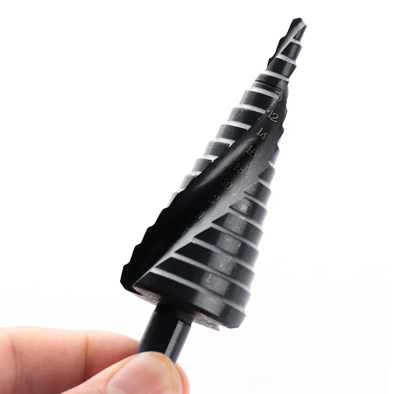 
4-32mm HSS Cobalt Step Cone Nitride Coated Wood/Metal Hole Cutter Drill Spiral Groove Conical Step Drill Bit Power Tools 