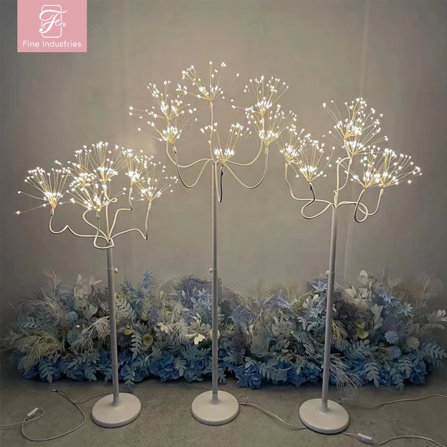 Wholesale Wedding Stage Prop Fireworks Wedding Stage Wrought Iron Road Guide Background Star lights