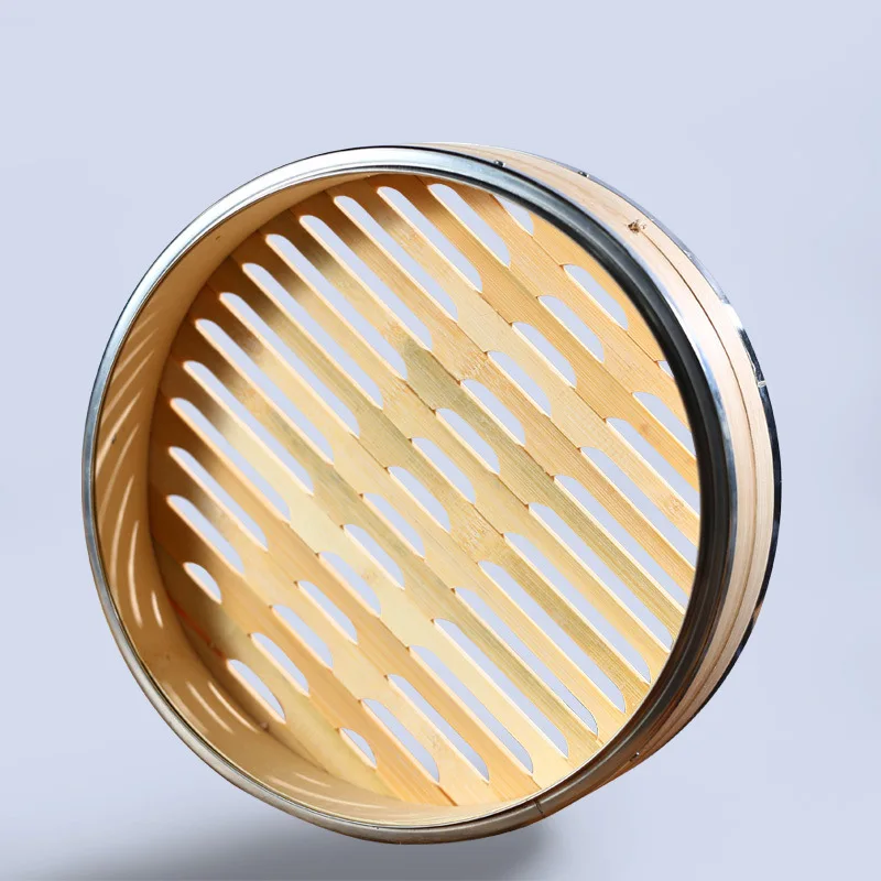 Hot Selling Organic 2-tier Bamboo Steamer with Lid, Premium Steamer and Stainless Steel Ring