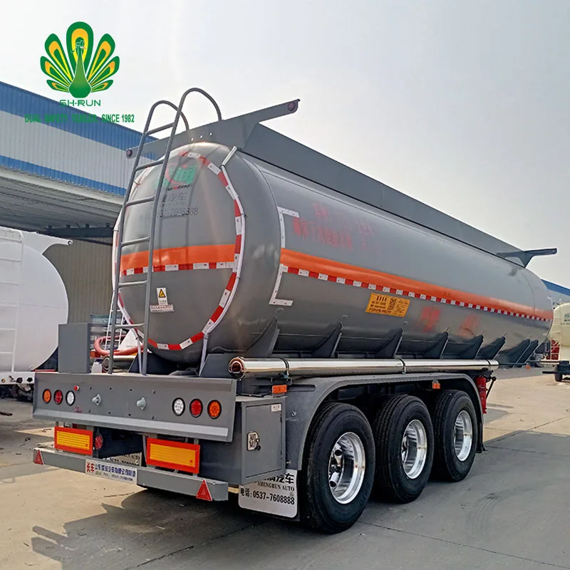 
chemical liquid nitric acid transport tank trailer stainless steel material 