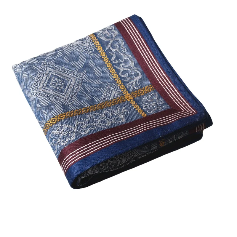 Оптовая ПРОДАЖА Винтажный жаккардовый 100% хлопковый мужской носовой платок