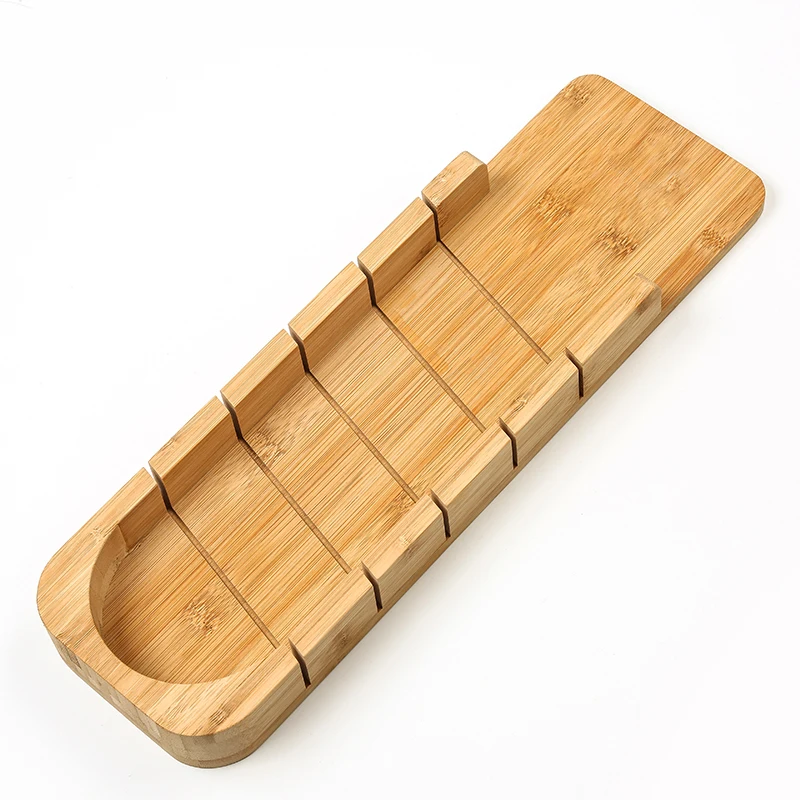 2021 новый дизайн бамбуковый багет варежущая доска для хлеба длинная французская разделочная со слайсером пазом режущие направляющие