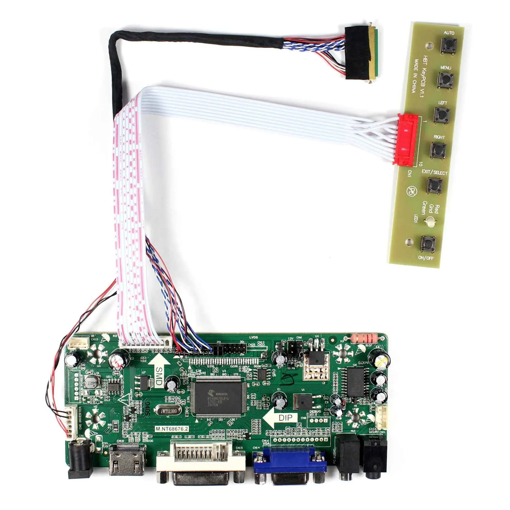 
H+DVI+VGA+Audio LCD Controller Board for 13inch 1366X768 N133BGE-L41 tft lcd panel advertising display 