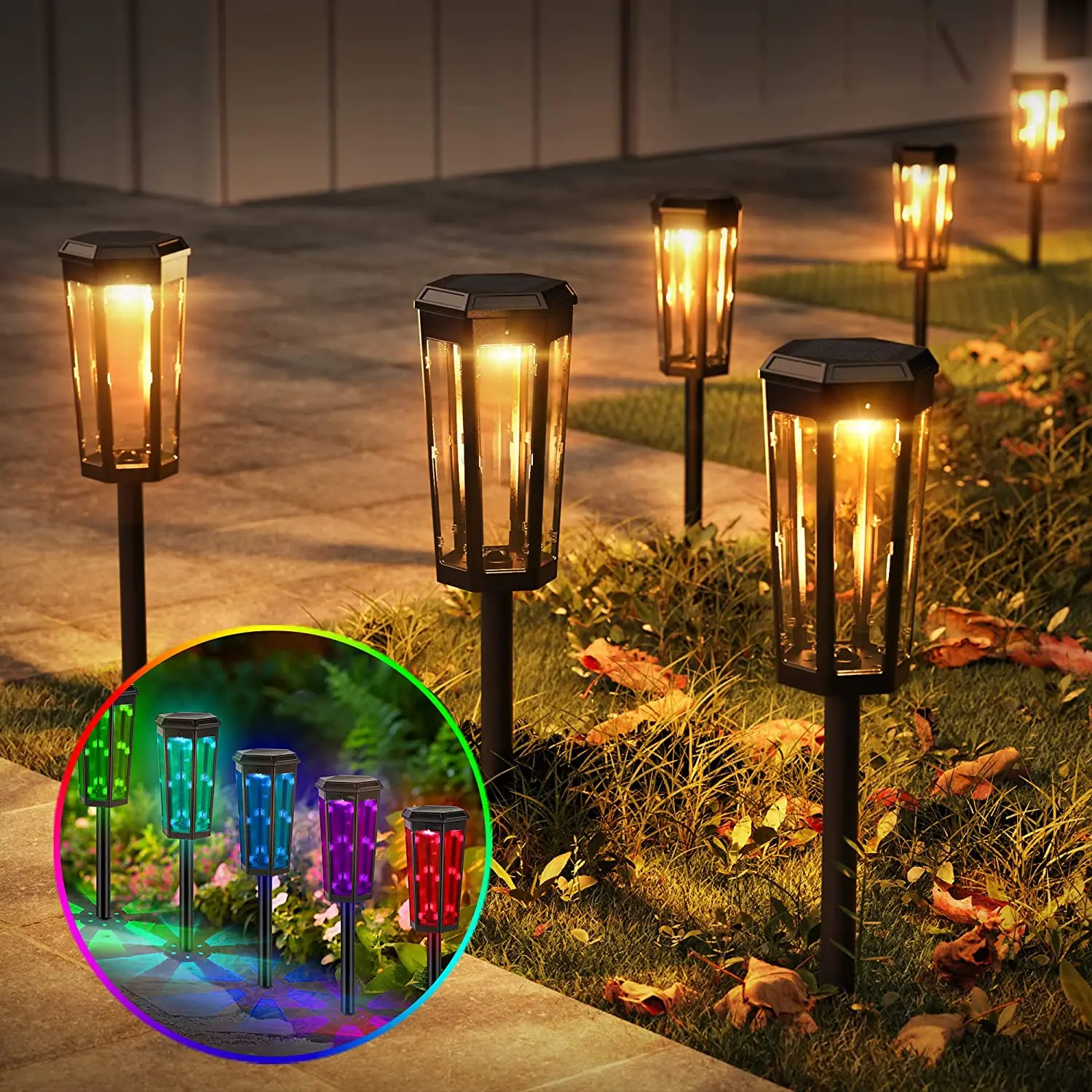 Outdoor Powered Decorative Bright Solar Pathway Driveway Lighting For Landscape Waterproof Garden