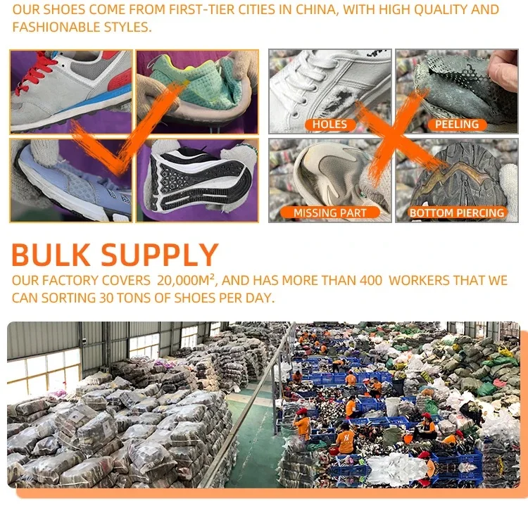 Top Quality De Lujo Unisex Fairly Used Brand Shoes Materials Bola Tampar Sports Shoes Second Hand Black School Shoes in Bales