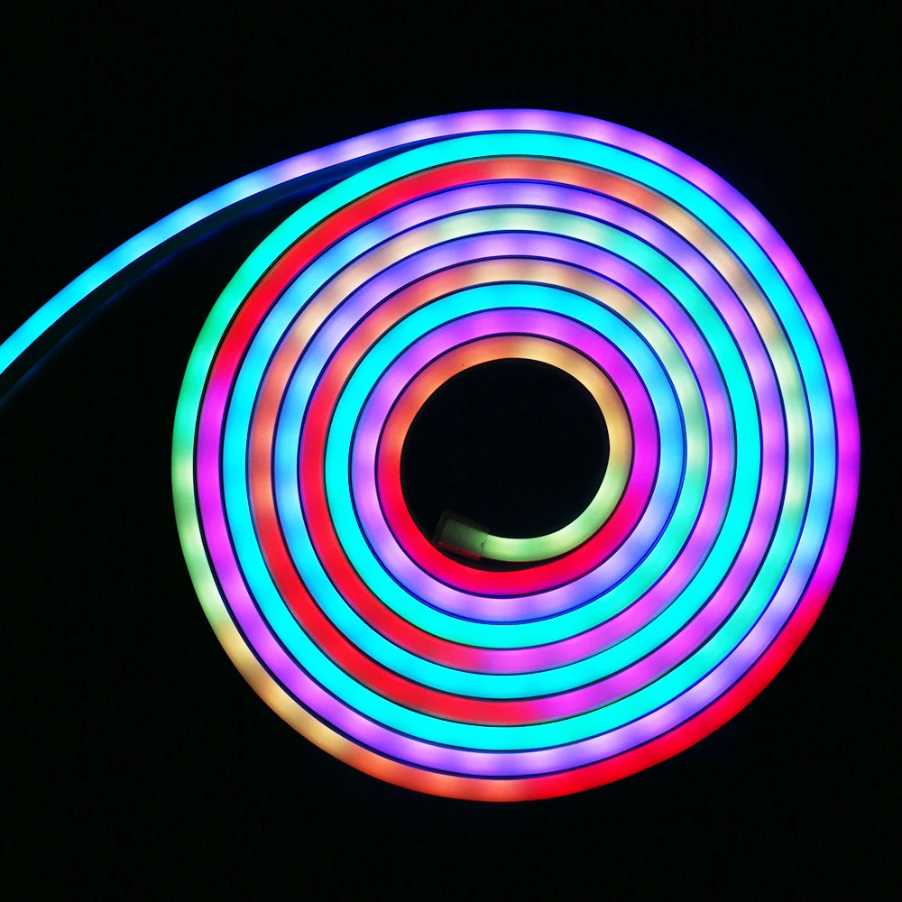 Распродажа неоновая полоса RGB волшебный цвет водонепроницаемая 1 см 2 5 для резки IP67 12 В 24 180 градусов
