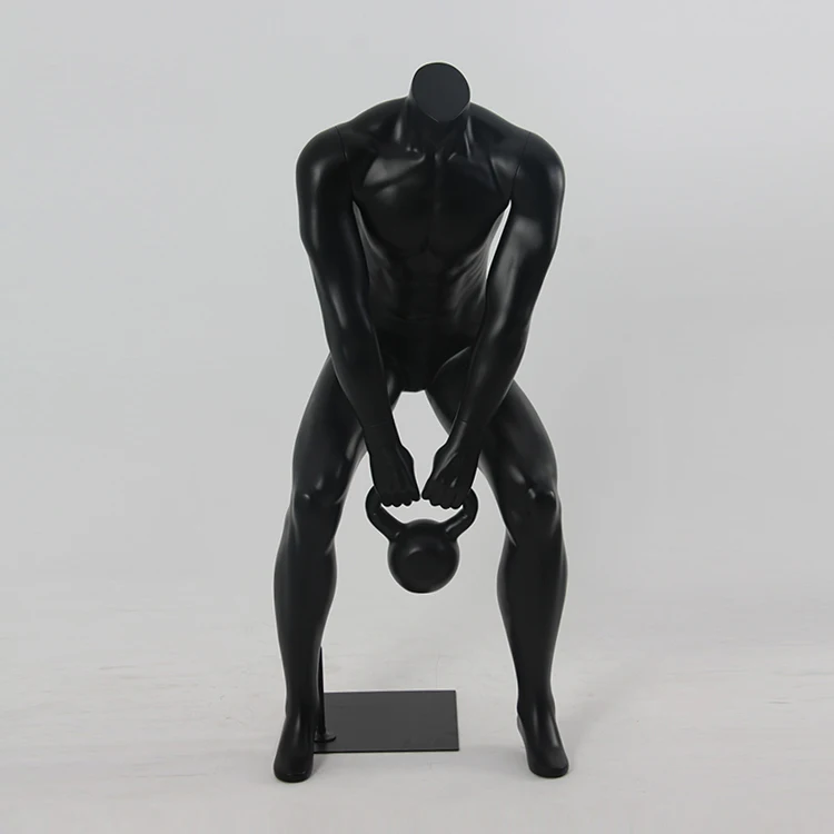 Headless Black Manikin Fitness Muscle Manikin Sports Male Mannequins Dummy