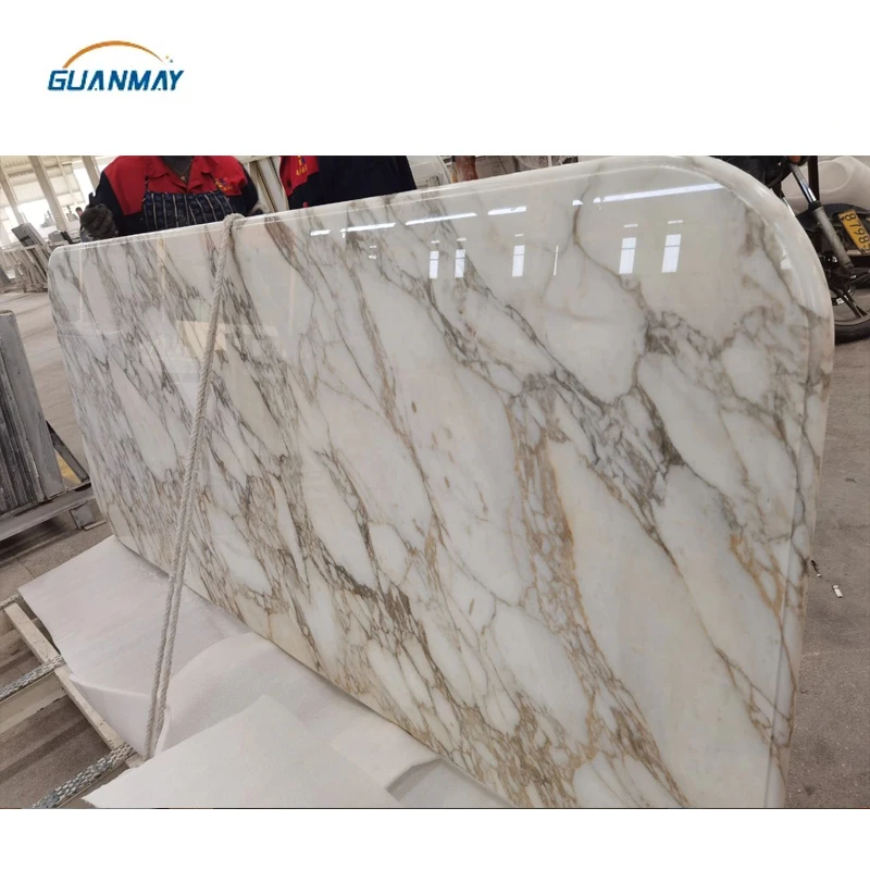 Italy Natural Stone Calcutta Calacatta Gold Prefab Slab Marble  Countertop for Hotel Villa