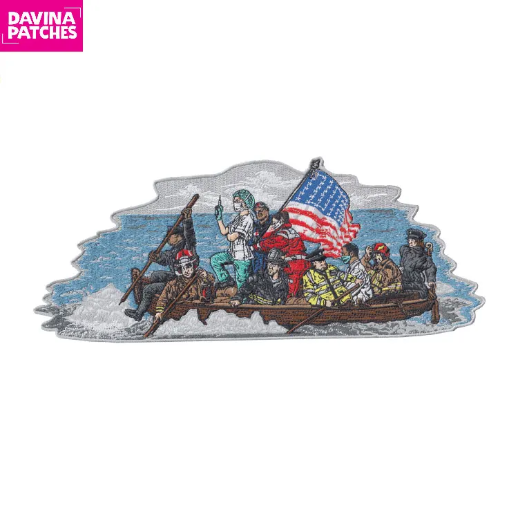 Davina fashion OEM design embroidered woven patch personality badge patches custom embroidery patch clothing Badges factory