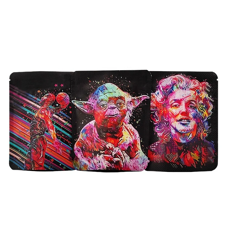 Custom Printed Small 1/3.5/7/14/28 Gram Baggies Packaging Matte Soft Touch Resealable Zipper Smell Proof Mylar Bags