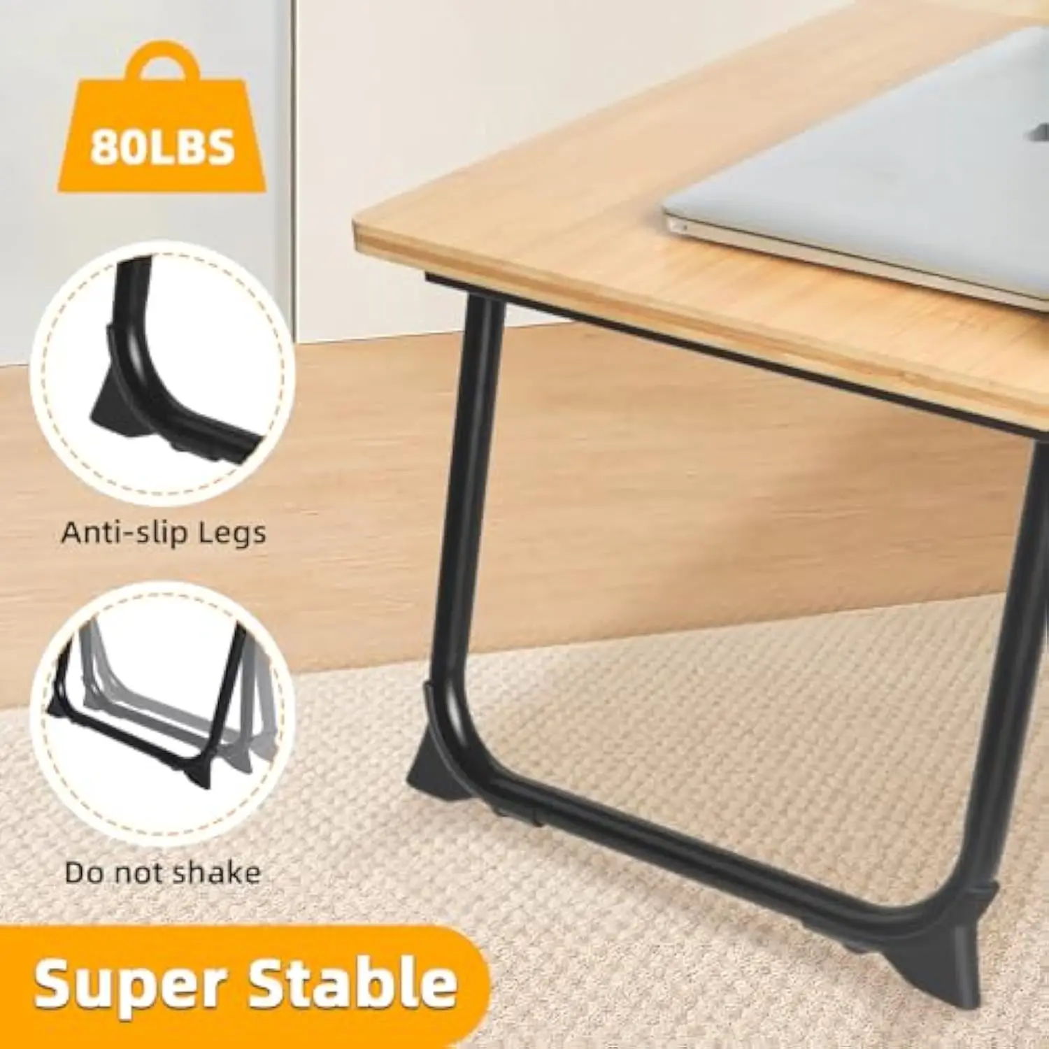 Unique style showcasing personal taste Portable Bamboo lap computer stand For Home office