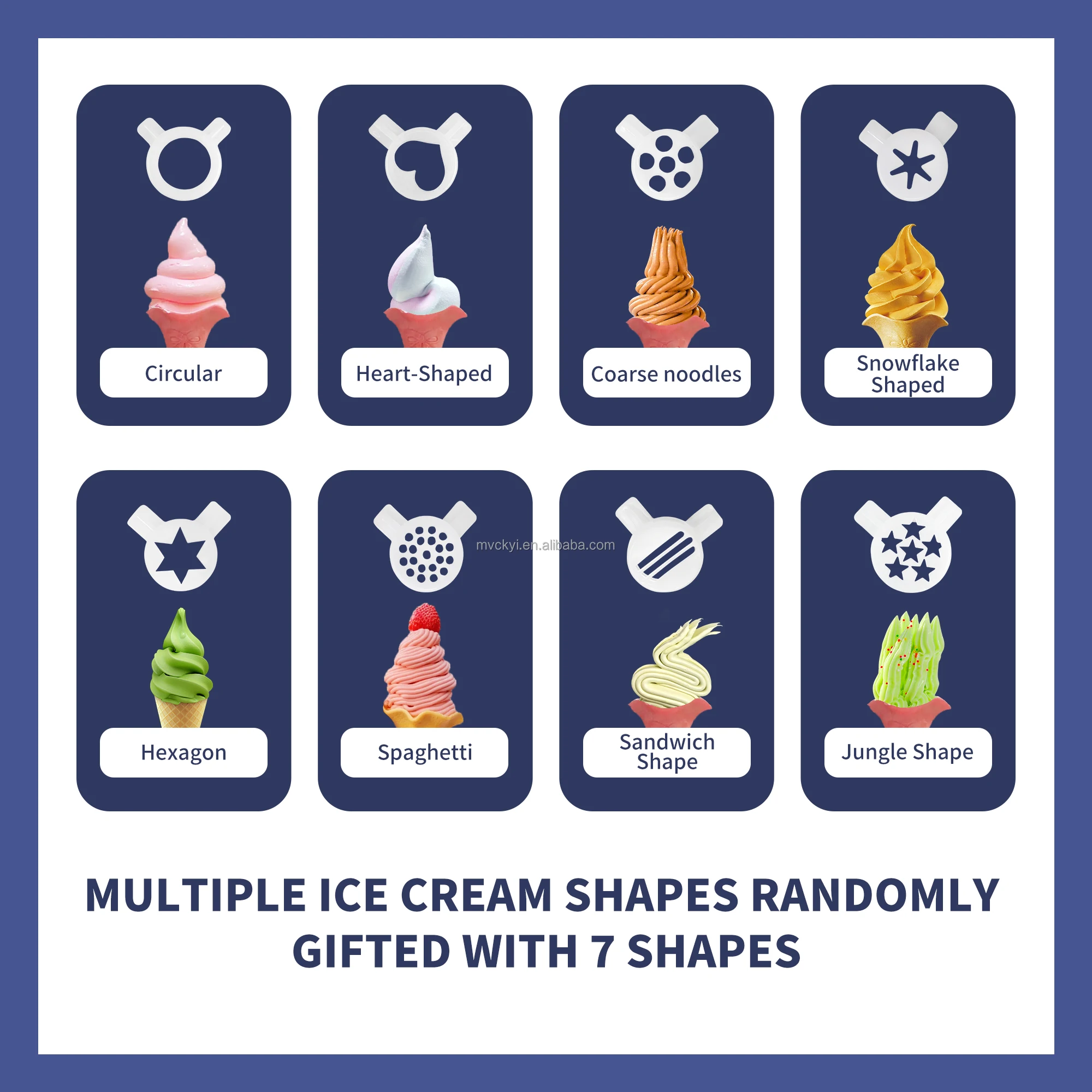 Mvckyi 5 Flavors Commercial Ice cream machine portable snack 3+2 MIX Soft Serve Ice Cream Frozen yogurt Freezer