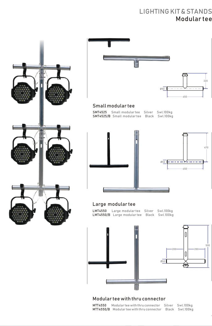 Aluminum U Frame and Top for Stacked Truss Lighting Kits for Outdoor and Indoor Events