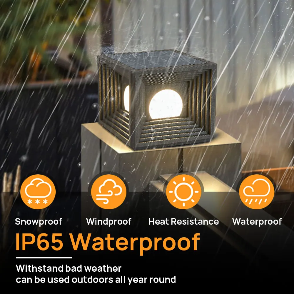IP65 Waterproof New Style LED Solar Column Light with Aluminum Body Stainless Steel Lamp for Garden Electric Power Supply