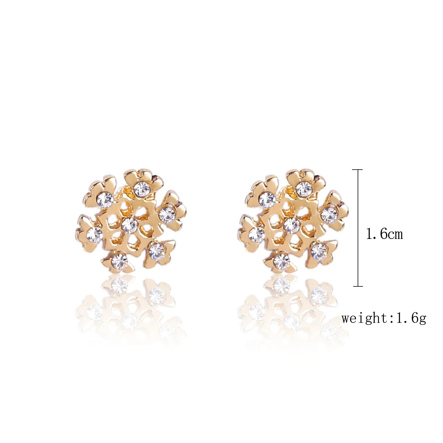European Diamond Oil Drop Crystal Snowflake Bell Gift Deer Rhinestone Christmas Stud Earrings Set Jewelry