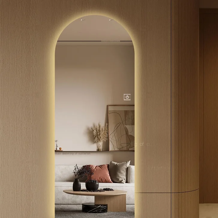 Decorative waterproof smart bathroom framed full body led mirror for beauty salon