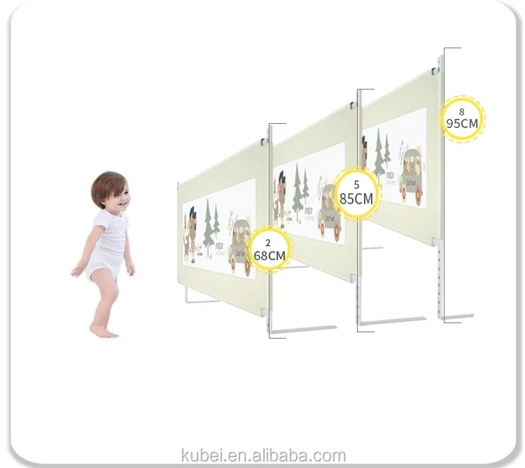 Child Comfort Foldable Babi Twin Bed Rail Bumper Fence Manufacturer For Kids Safe With Reinforced Anchor Safety System