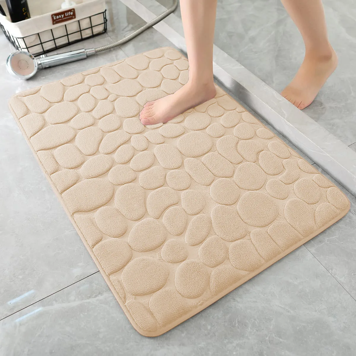 Hot Selling Soft Memory Foam Shower Bathroom Bath Floor Mat Rugs Quick Dry Super Water Absorbent Non Slip Stone Bath Mat