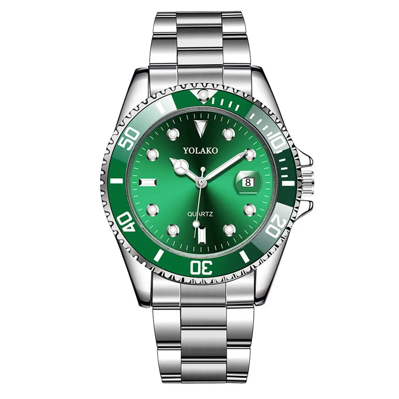 WJ-9791 Custom LOGO High Quality Calendar Quartz Man Wristwatch Gold Stainless Steel Belt Dive Luxury Watch Men