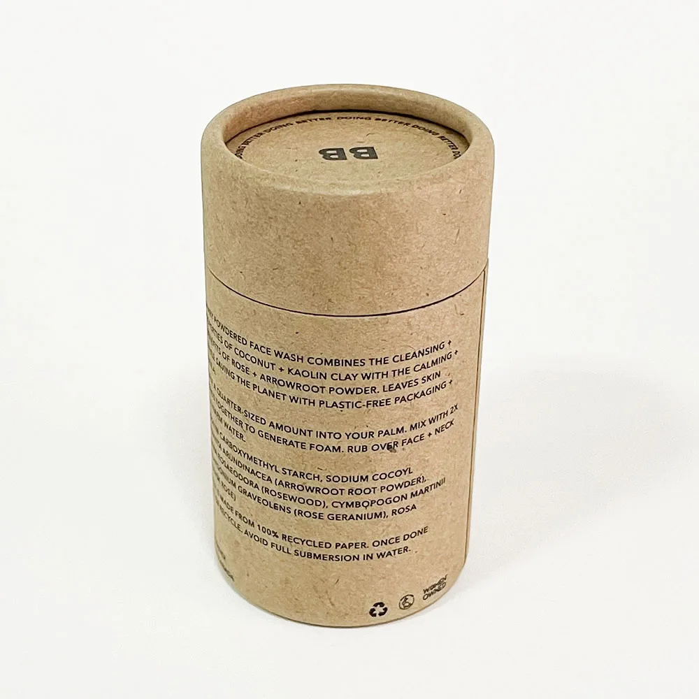 Luxury high quality  kraft paper tube container with shaker cosmetic