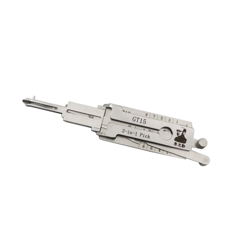 Original Lishi 2 in 1 GT15 Car Door Lock Pick and Decoder Tool Lockpick Set for Fiat
