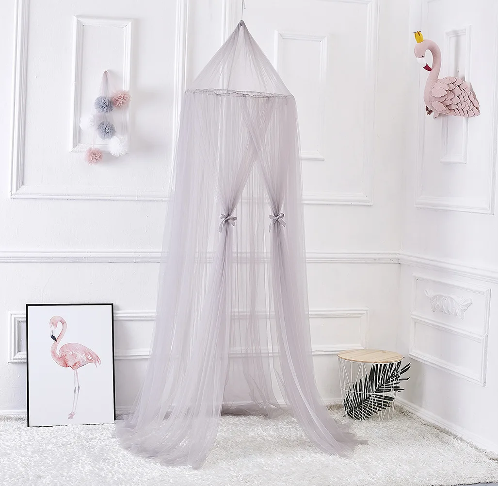 INS Yarn Play Tent Nursery Room Kids Playing Reading Children Round Lace Dome Netting Mosquito Baby Curtain Bed Canopy