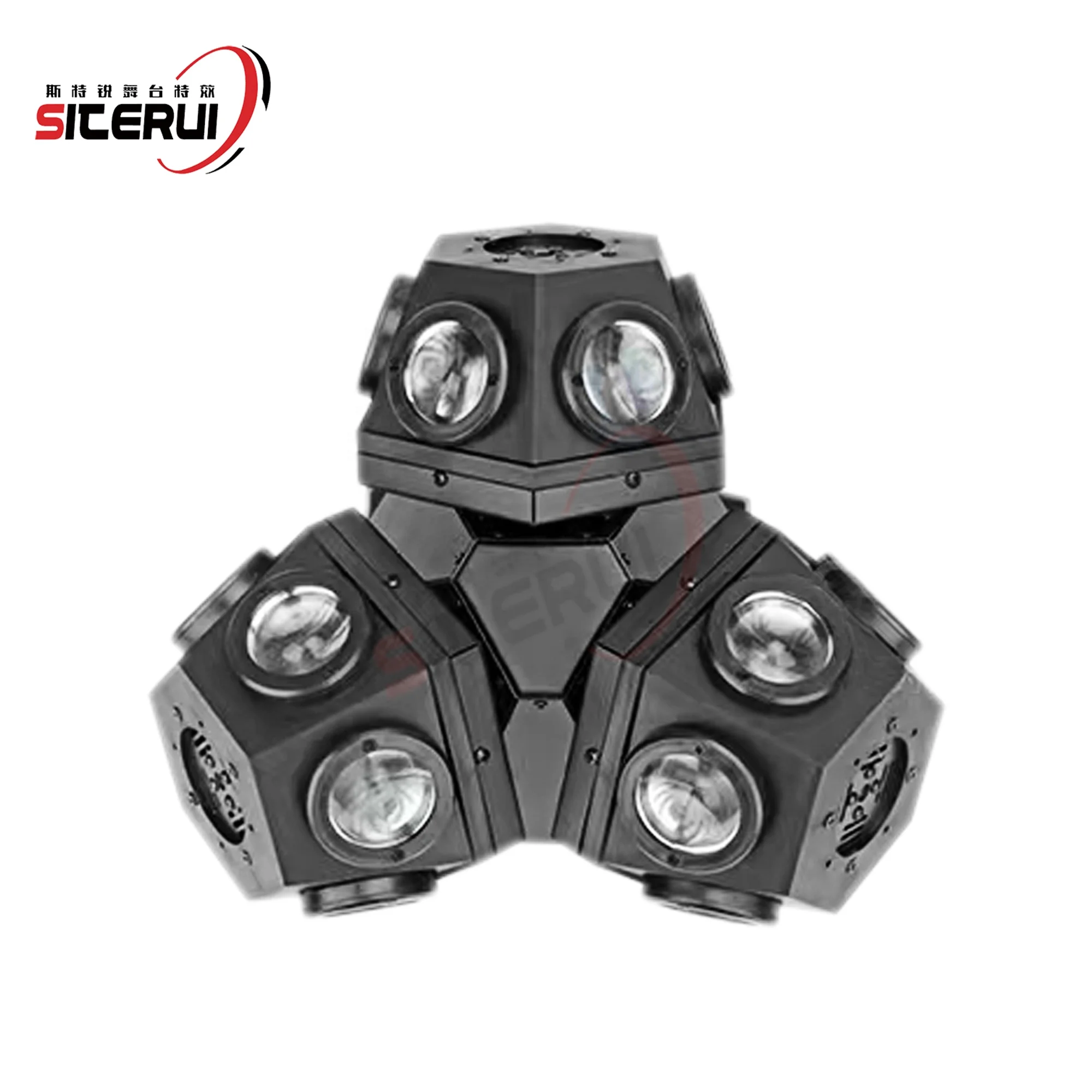 SITERUI 18PCS Three-Headed Beam Shaking Light,10W full color RGBW lamp beads * 18 220w, red/green/blue laser transmitter Beam