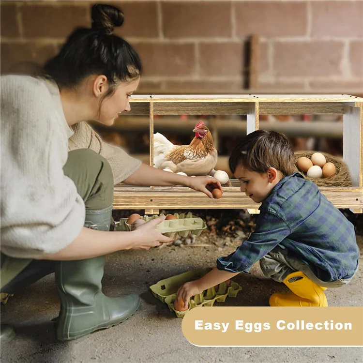 Nesting Boxes for Chickens, Wooden Chicken Nesting Box, Wall-Mounted Laying Eggs Nest Box for Chickens