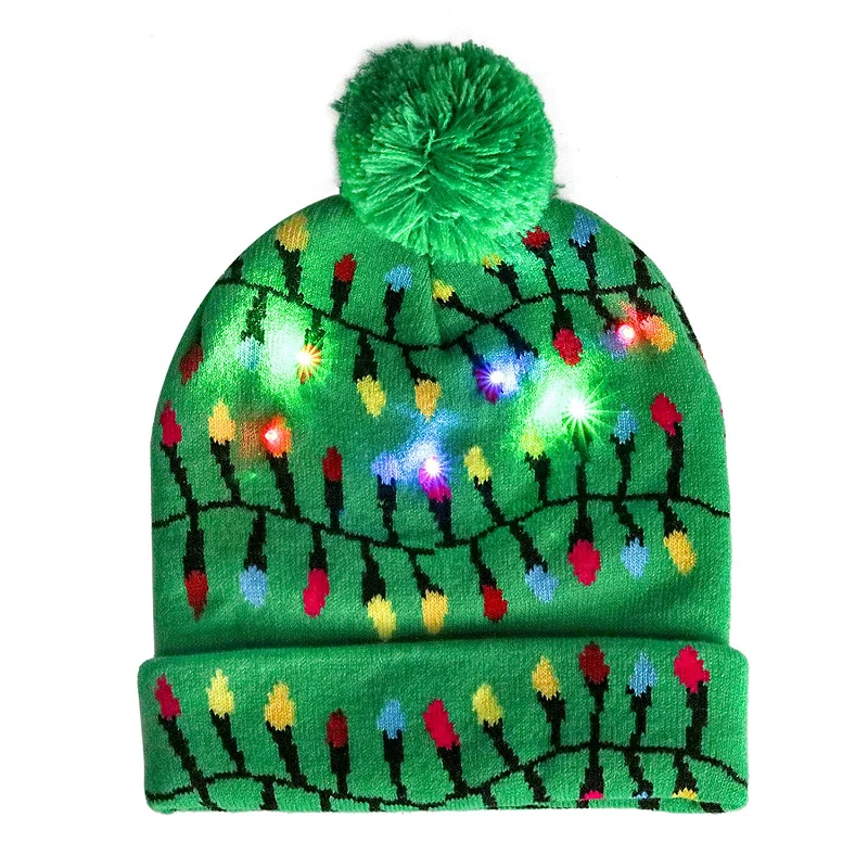 Cowinner Christmas Led Light Up Hat Beanie Knit Hat Colorful Led Xmas Christmas Beanie Holiday Party Beanie Gifts