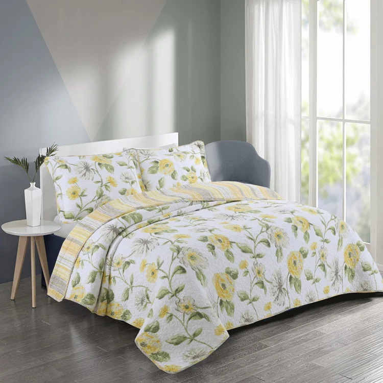 European Style Floral Pattern 100% Cotton Bedspread 230*250 CM Double Quilt Bedspread Bedding Coverlet