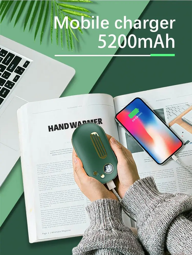 Aoolif Hothands Warmers Fuel Mini Power Bank Pouch Rechargeable Portable Hand Warmer