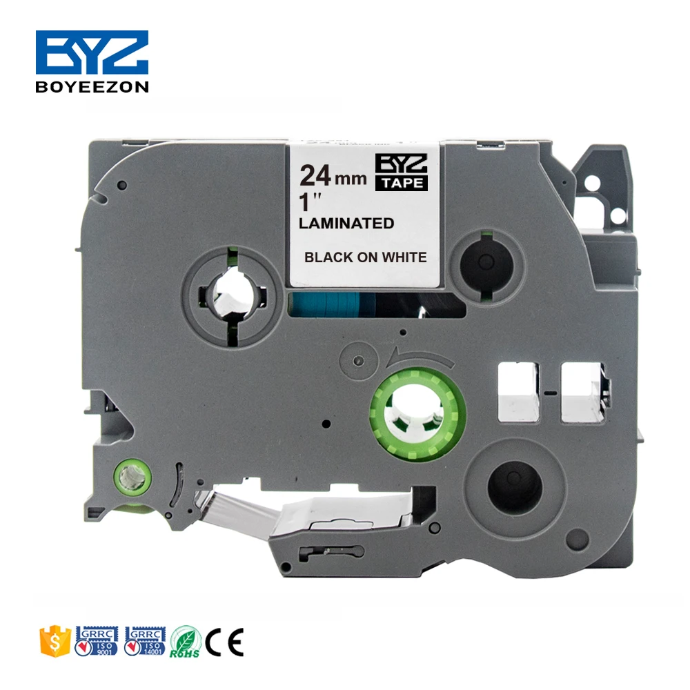 Boyeezon cheap price label compatible for Brother label tape cassette Black on clear 24mm * 8M Tze 251Tze-251 TZ 251