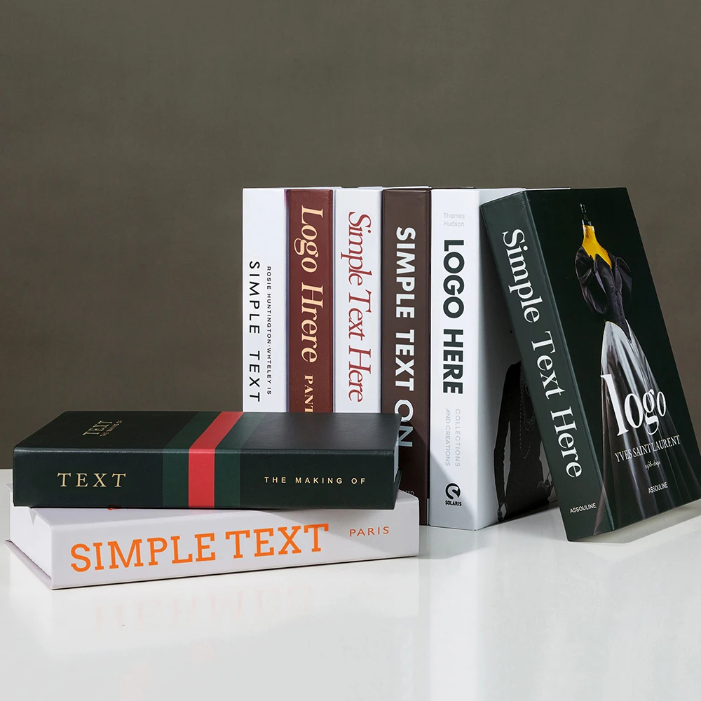 Fashion Decor Creativity Desgin Home Coffee Table Decoration Accessories Custom Hardcover Printing Faux Decorative Books