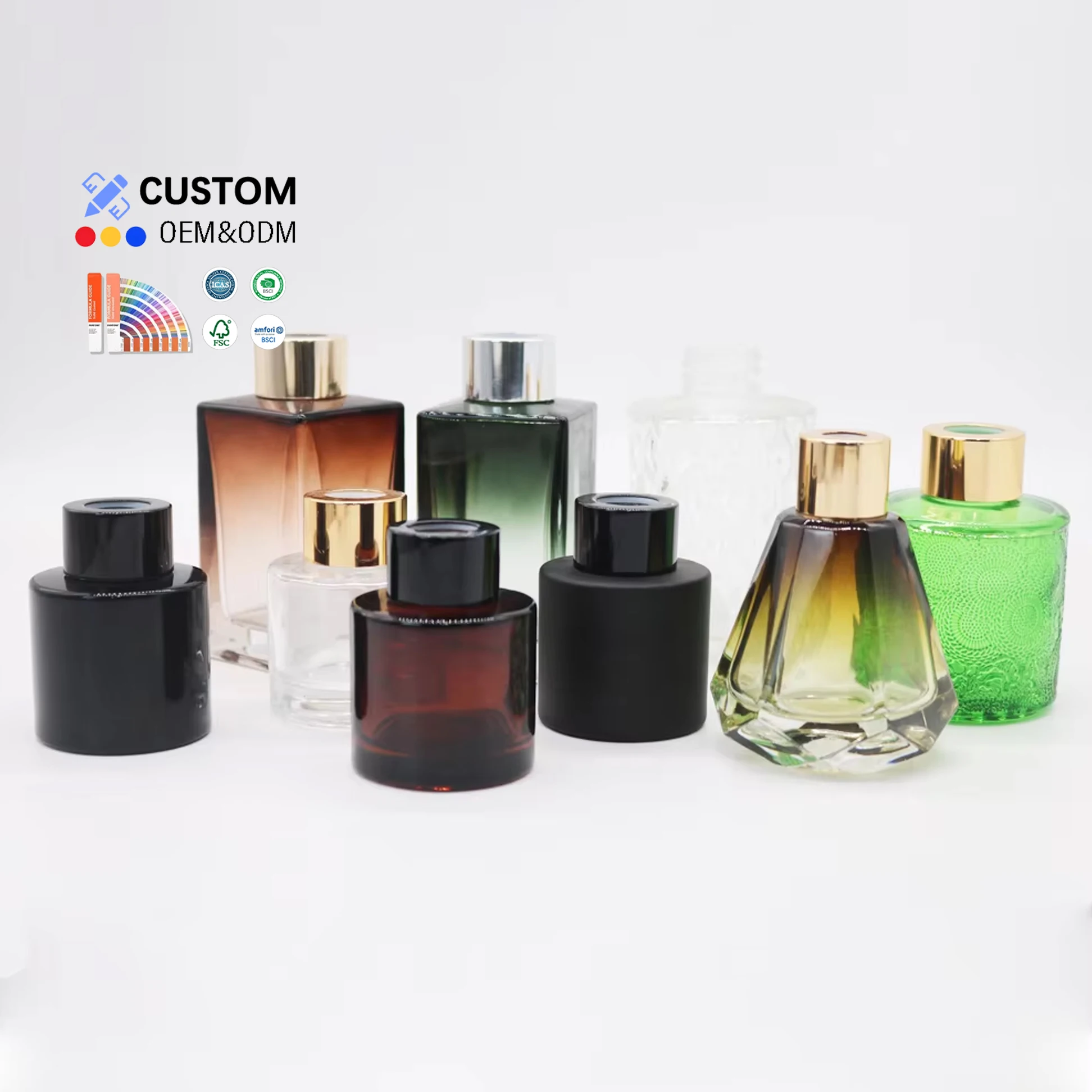 Luxury Oil Aroma Fragrance Ornament Diffuser Bottle 50ml 100ml 150ml Glass Diffuser Fashion Reed Diffuser Bottle Modern