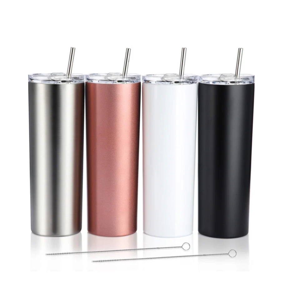 Classic 20 oz 30 oz Scratch-resistant Stainless Steel Vacuum Insulated Tumbler Cup Straw Travel Coffee Water Bottle Mug