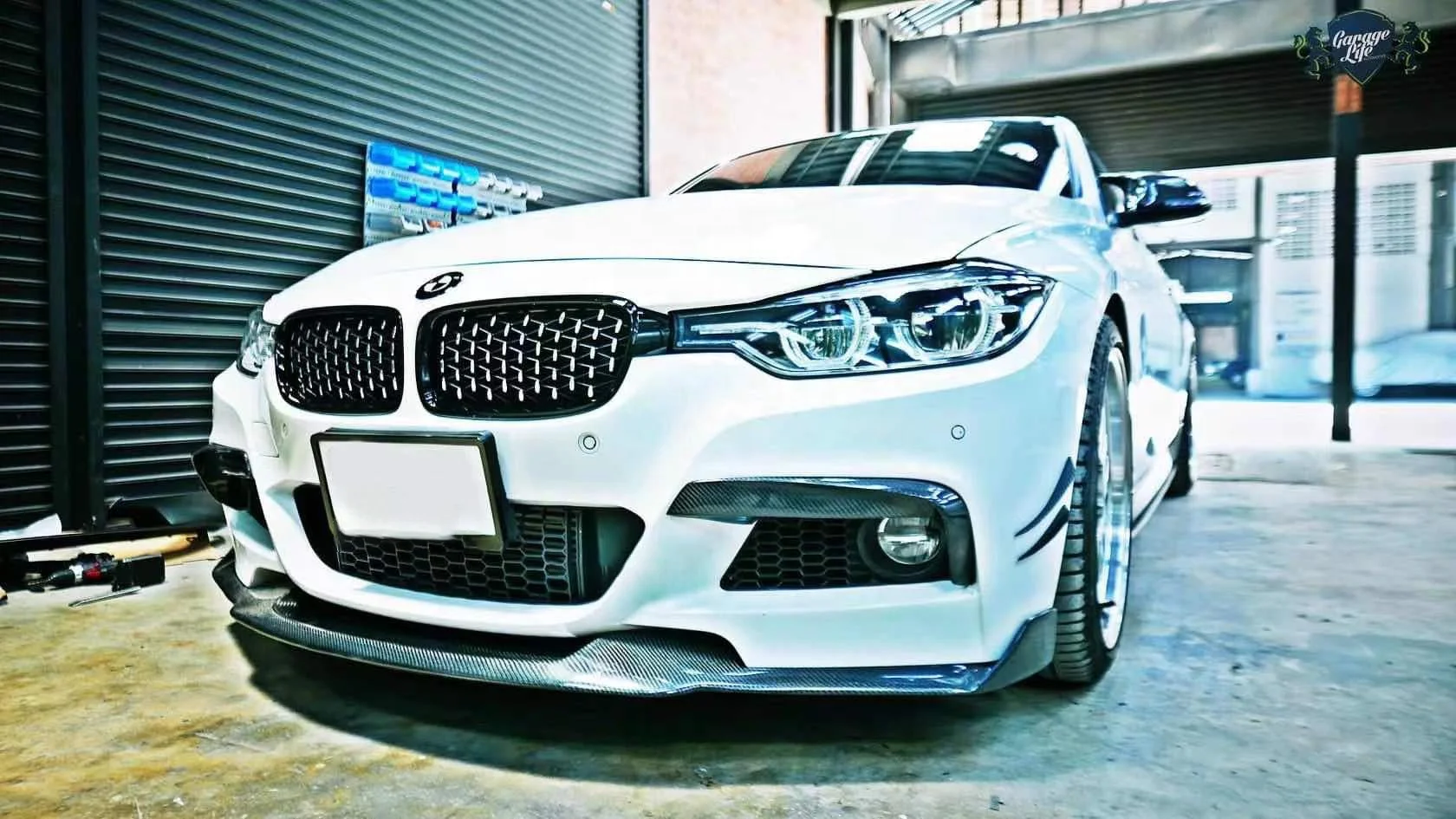  Для Bmw F30 3 серии M Sport Sharkaero стиль ПП глянцевый матовый черный Передний диффузор передний разветвитель передняя