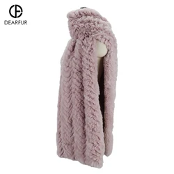 Оптовая продажа 2022, мягкий шарф из натурального меха, женские зимние теплые шарфы для девочек, вязаные меховые шарфы
