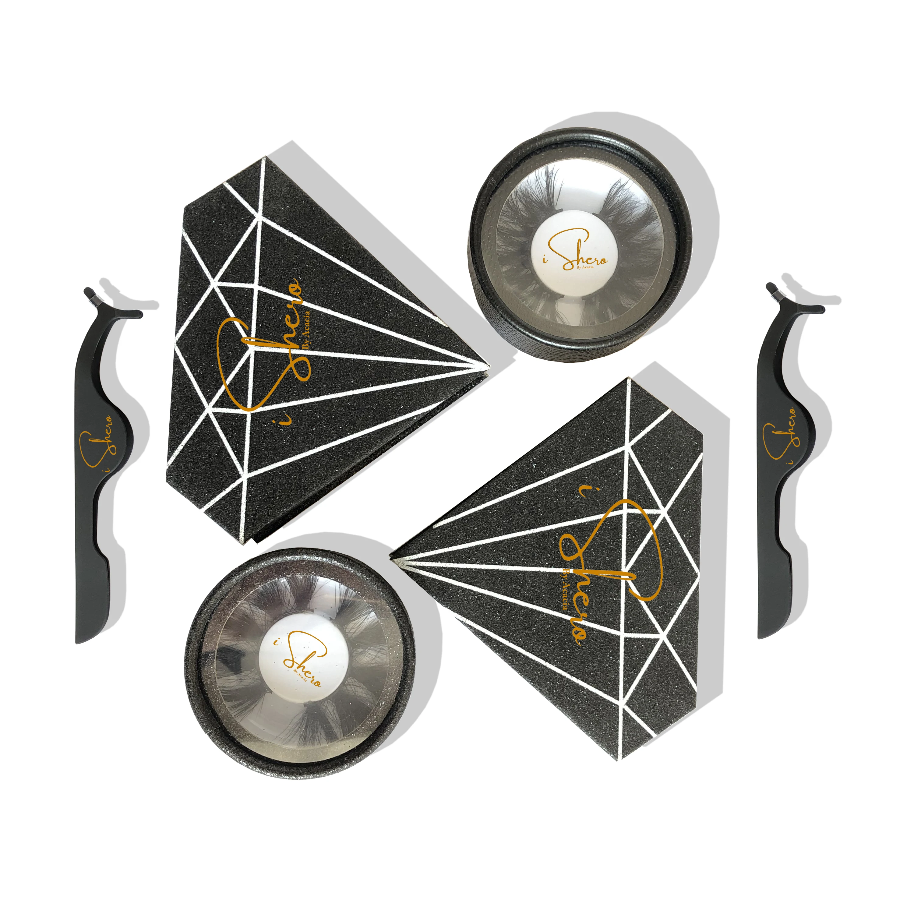 iShero eyelash supplies 5d mink lashes short 3d mink eyelashes with black eyelash packaging