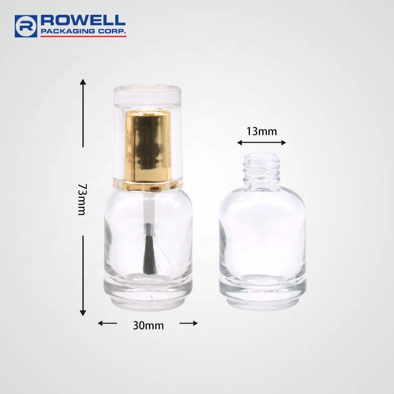 Square glass bottle 10ml 15ml  nail polish bottle with brush