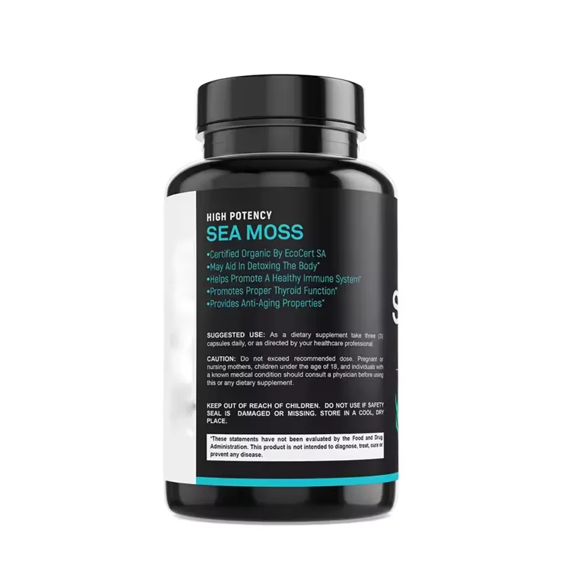 sea moss capsules Wholesale Price irish  sea moss powder gummies bulk sea moss burdock bladderwrack capsules