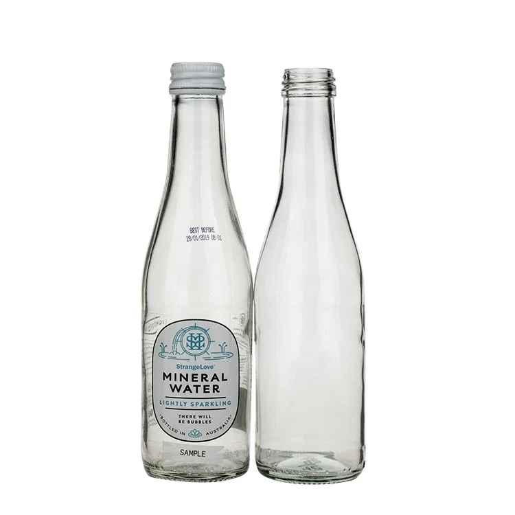 Mineral Water Bottle 250ml High Quality Metal Screw Cap Empty Glass Mineral Water Bottle
