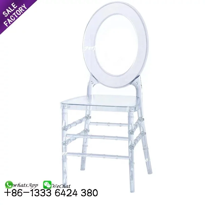 Stock resin crystal clear acrylic outdoor wedding chiavari phoenix chivari chairs