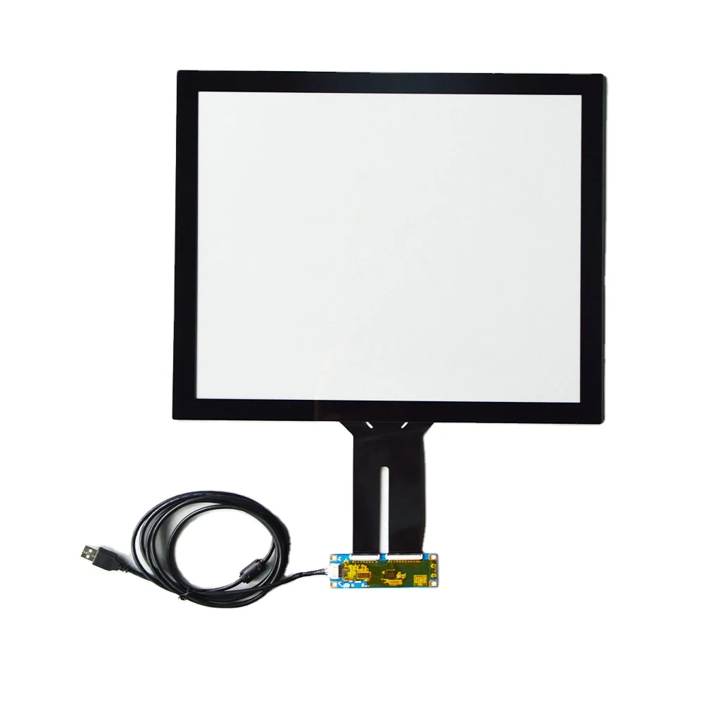 custom usb multi touch panel tempered glass 17 inch projected capacitive touch screen overlay kit