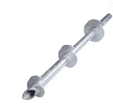 Hot Dip Galvanized Carbon Steel Screw Ground Helix Piles For Deep Construction Foundation