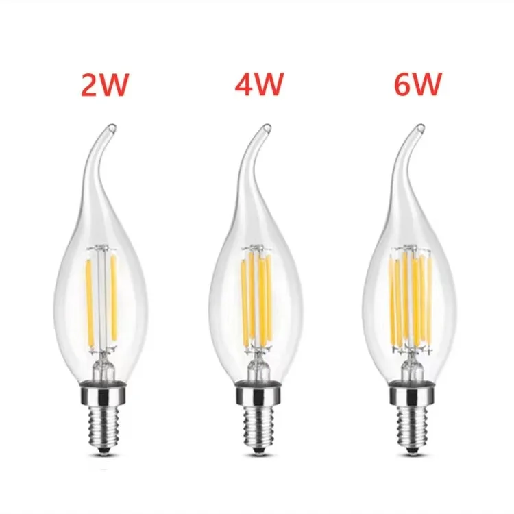 Candle C35 B35 Frosted Glass Torpedo Shape Bullet Top 360 Degrees Beam Angle Chandelier LED Light Bulb