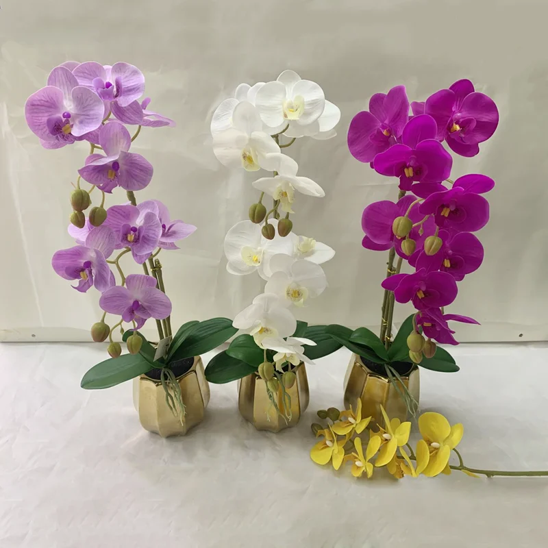 Artificial Flowers In Bulk Flores Orchidee Artificiel En Pot Phalaenopsis Orchid Artificial Orchid Plants Pink