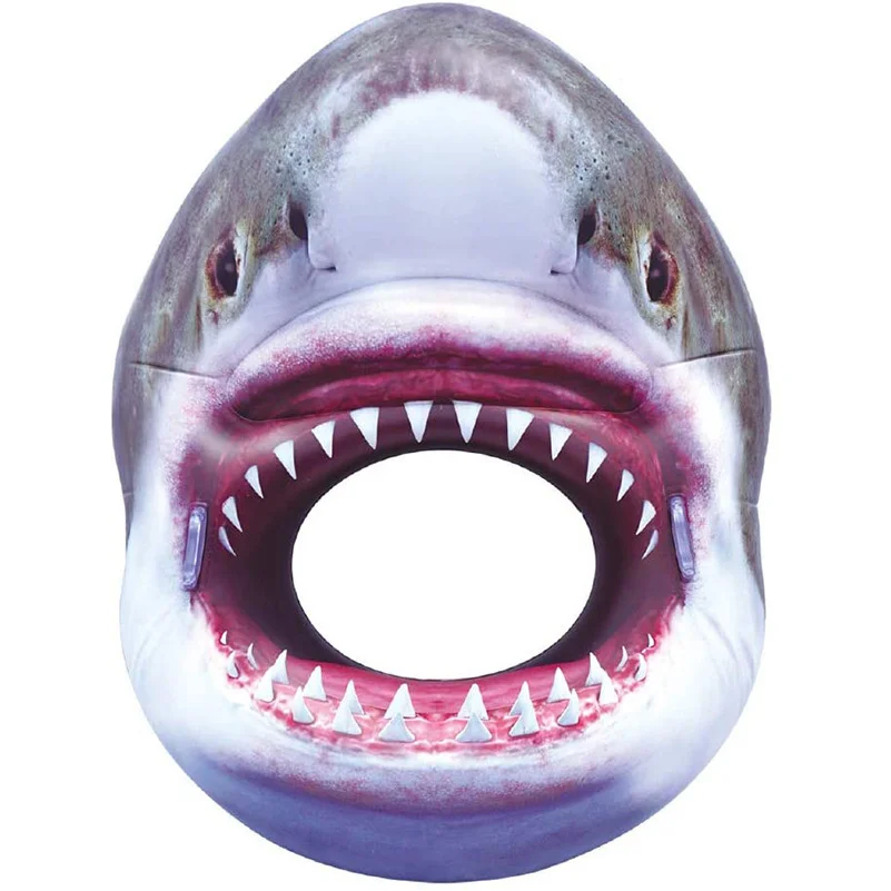 B01 Pool float shark head Jetsonic 55in L Cool Shark Inflatable Swim Ring Tube Float Pool inflatable Toys Floats Pool Party